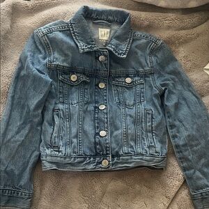 GAP Kids Blue Jean Jacket with tie dye design